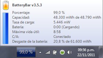 BatteryBar - BatteryBar ? Estad�sticas completas de la bater�a de tu port�til